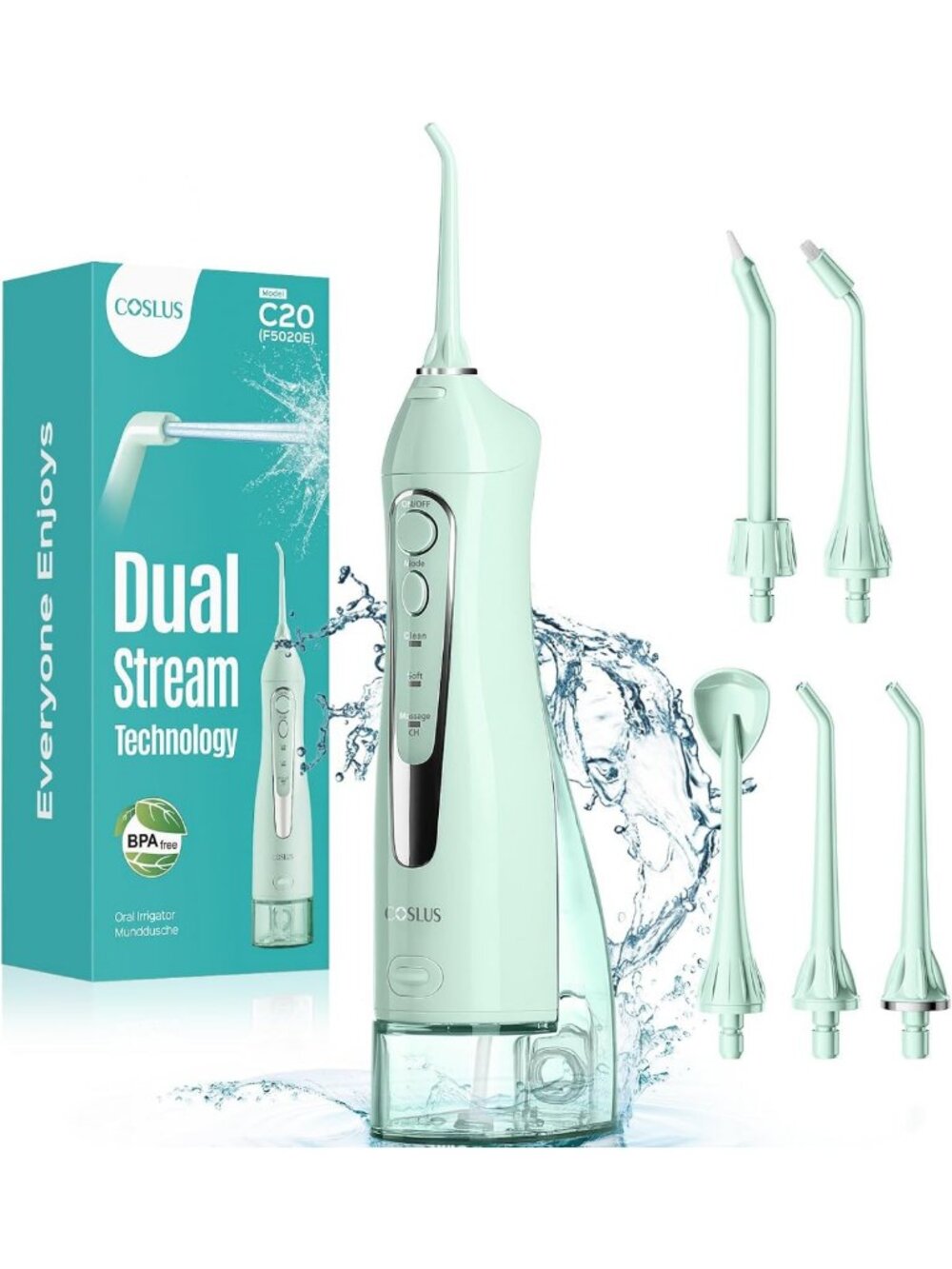 Portable Cordless Water Dental Flosser | Rechargeable Oral Irrigator, IPX7